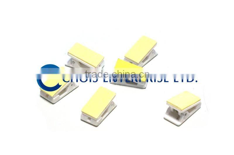 Ribbed Thumb-Grip White Pressure-Sensitive Plastic Clips with Adhesive Back 5735-3008