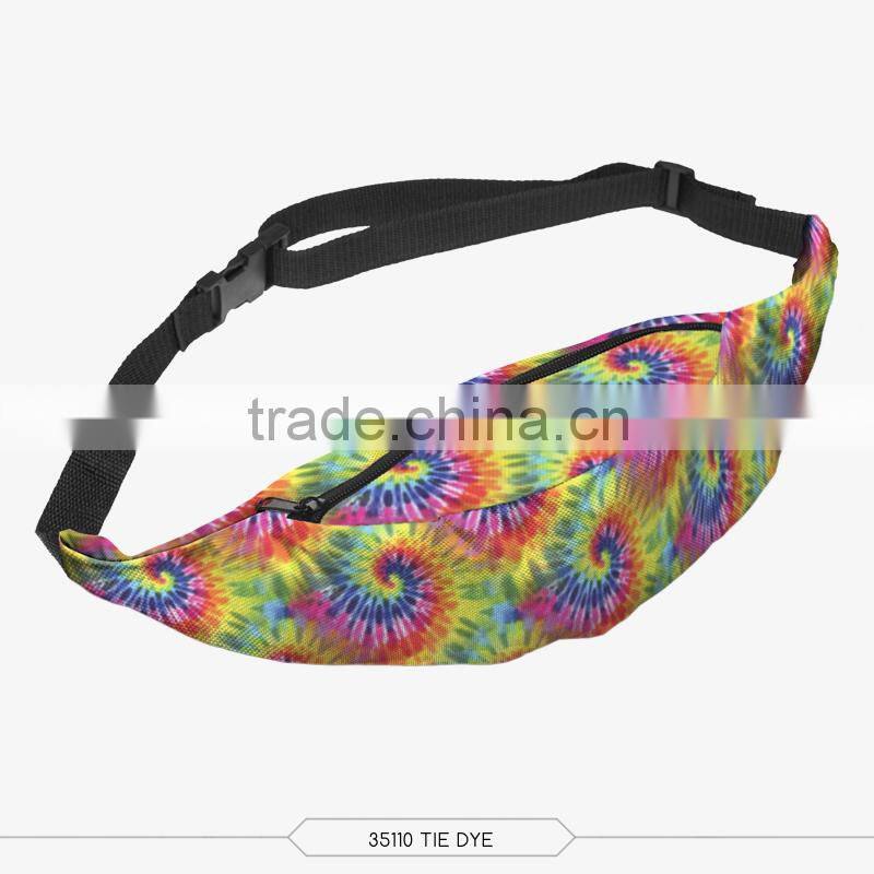 Factory wholesale ready stock 3D digital printed aztec waist bag for ladies sport and leisure