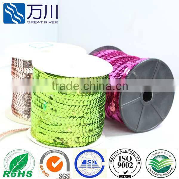 colorful round sequin paillette string wholesale sequin trimming for 2014 fashion craft garment accessories