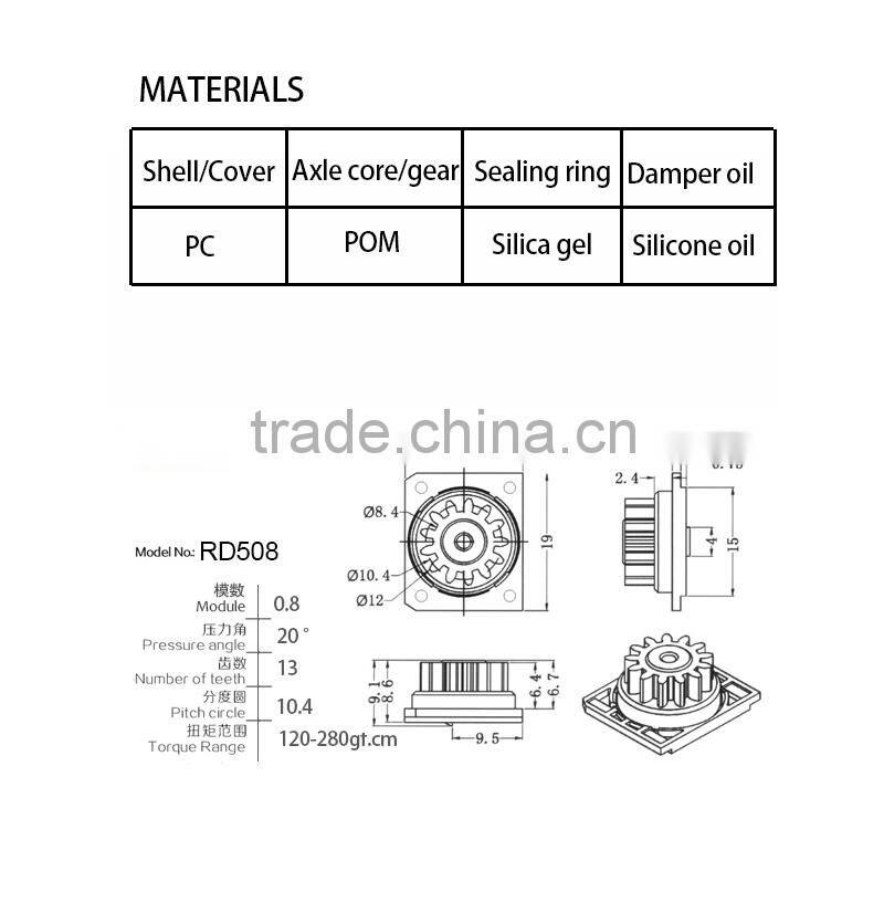 rotary buffer soft close rotary damper
