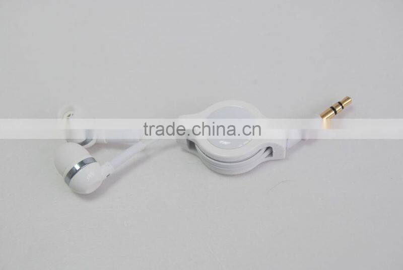 Factory Price In-ear earphone with retractable cable