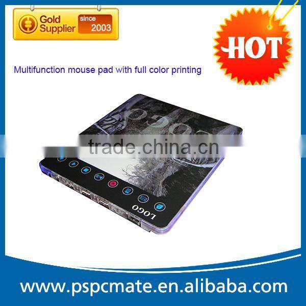 Promotional gift multifunction LED webkey mouse mat with usb hub