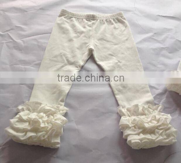 Trendy Cotton Triple Ruffles Legging Tight Pants Tube Baby Icing Ruffle Pants