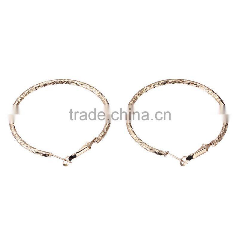 Fashion & Cheap Jewelry South Africa style gold plating Fine grain decorated large hoop earrings