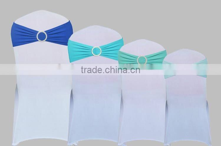 Fancy cheap standard size buckle spandex chair sash