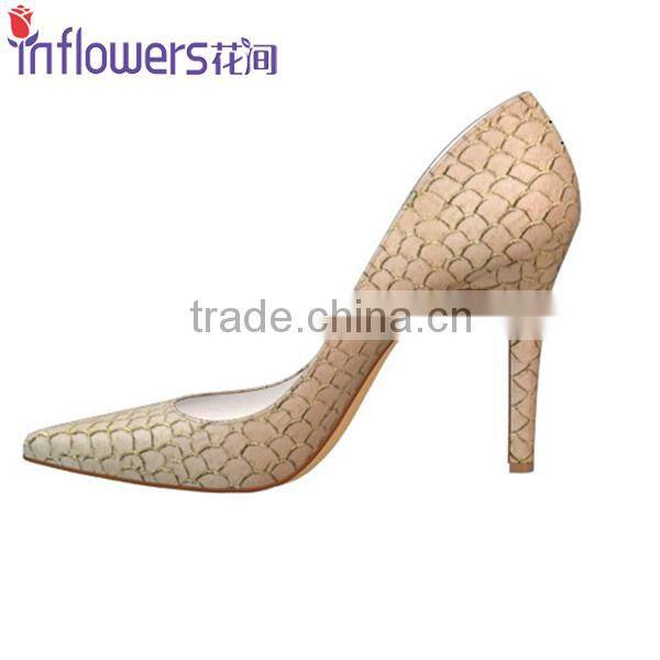 Fishskin leather wholesale high heel shoes