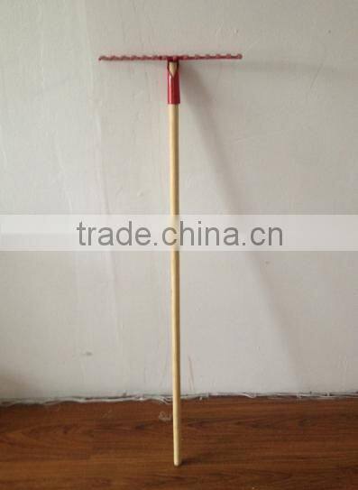 14 teeth Wooden Handle steel Garden rake