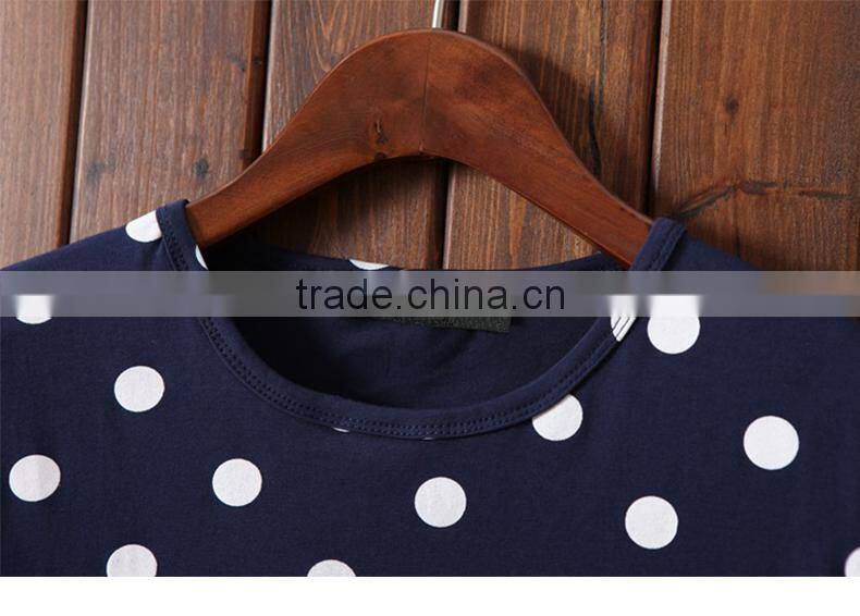 Online shopping india wholesale women's high quality cheap cotton dot t shirt