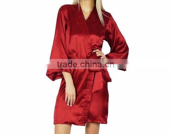 Indian Satin Silk Kimono Short Bathrobe Women Sexy Nighty Intmates dress manufacturer
