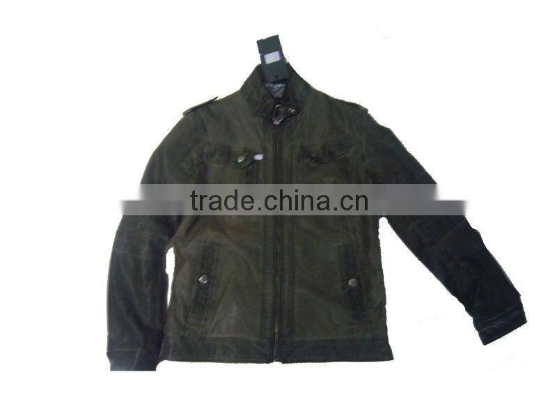 2013 men's leather jackets with stand up collar