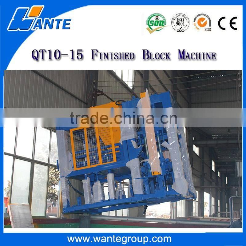 WANTE MACHINERY QT10-15 automatic concrete brick machine for sale