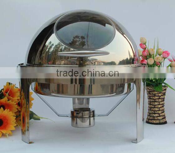 Round chafing dish with show window,chafing dish catering dish