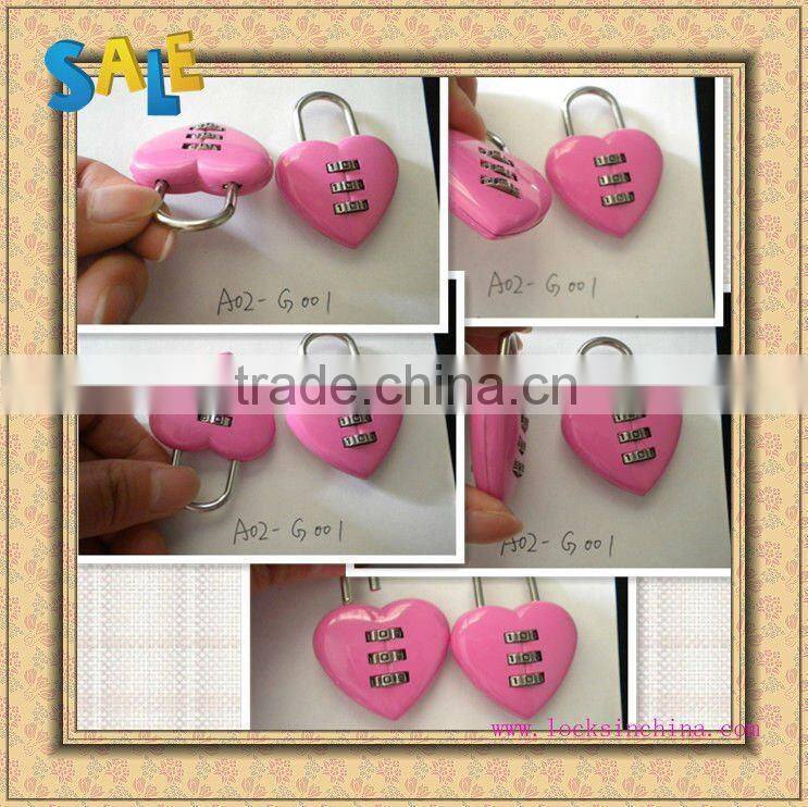 Promotional Silver Mini Heart cheap padlock and heart shape keys