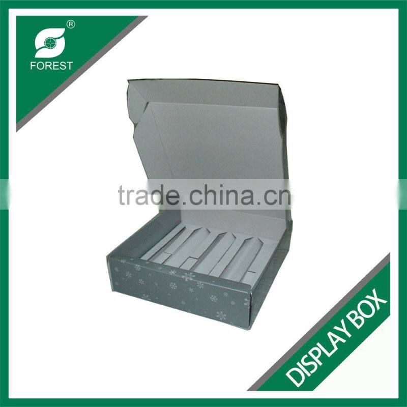 GLOSSY VARNISHED WHITE CORRUGATED DISPLAY CARTONS WITH DIVIDERS INSERTED