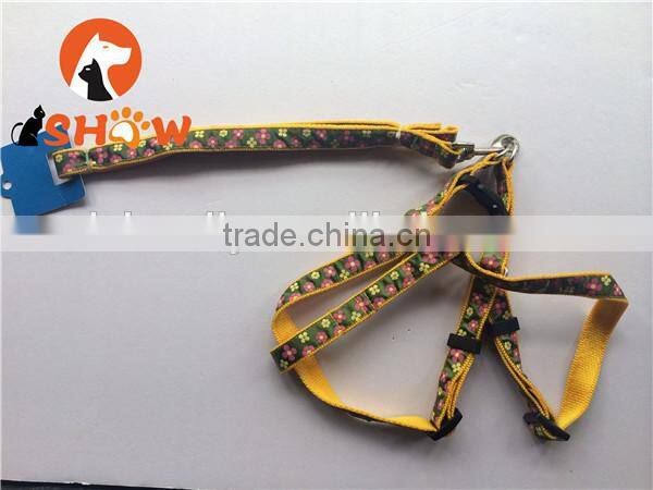 pet dog lead rope back leash set fabric back leopard print