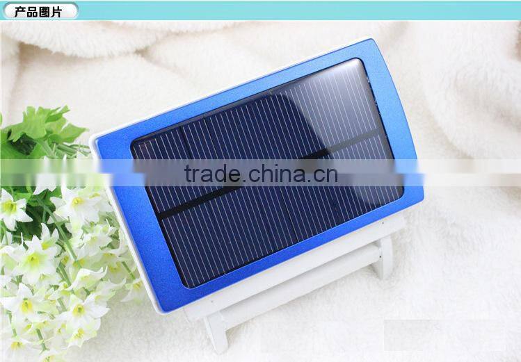 2015 hot selling solar power bank 10000mAh, portable solar phone charger, ce rohs fcc passed smart phone solar charger
