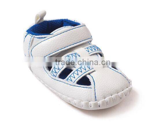 top quality new born baby kids soft half rubber soled toddler pu sandal shoes