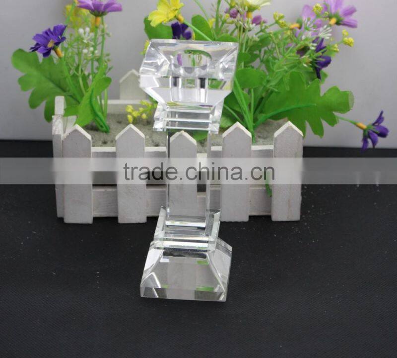Factory directly sale fashion design European style 130mm clearly color crystal candleholder crystal wedding gift