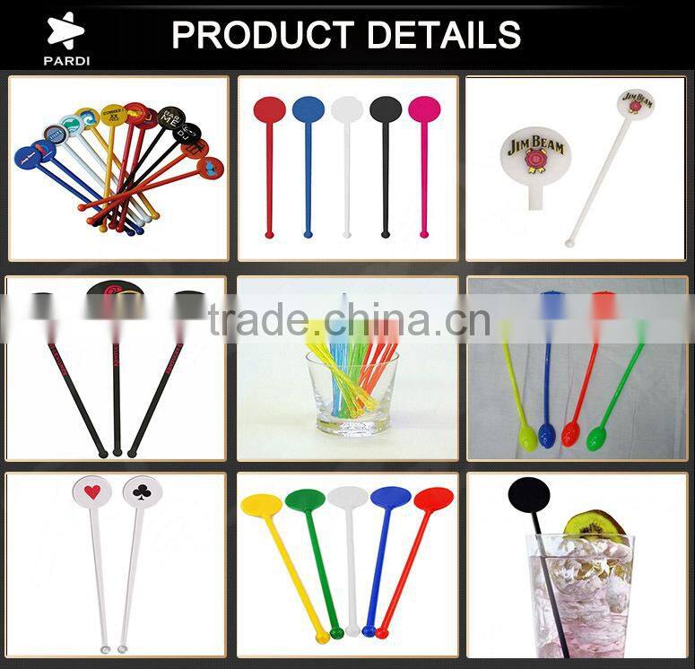 Wholesale high quality stirrer custom plastic swizzle sticks