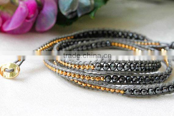 Sunny Earthy beads with Wrap Braceletlet