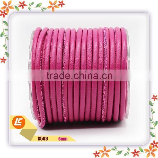 Fashion colorful Nappa 6mm sheepskin leather cord