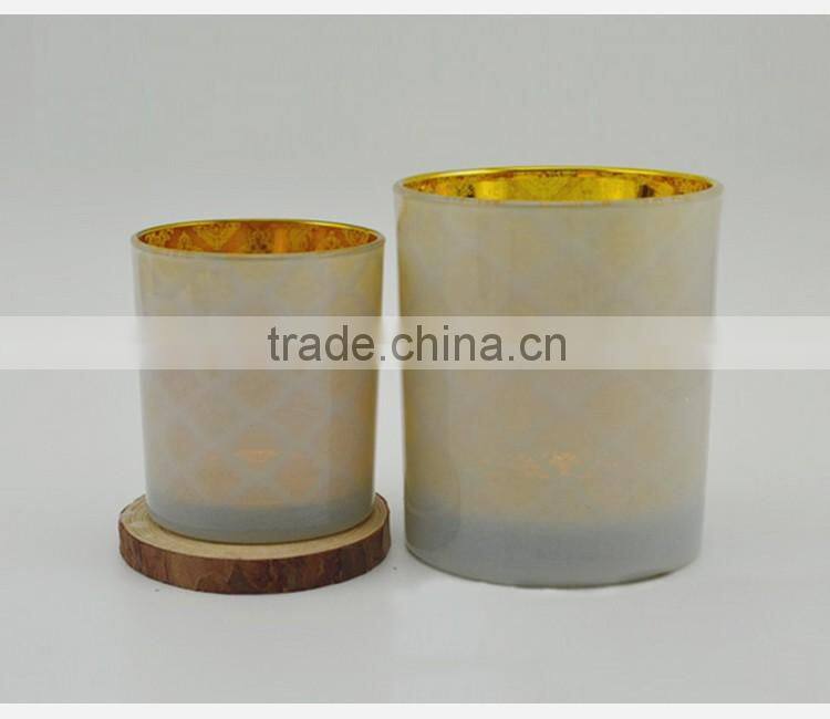 Wedding decorative electro plating black glass candle jar