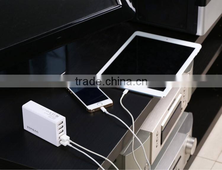 40W Portable 5-PORT USB Phone Charger Travel Charger