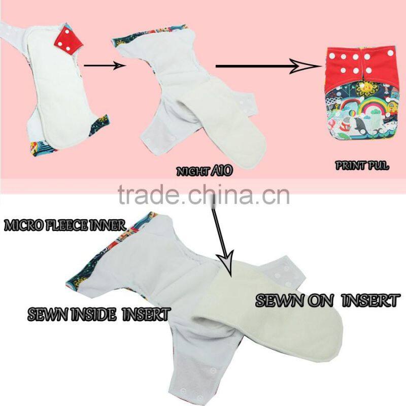 2016 happy flute wholesale microfleece inner square color tab cloth diaper