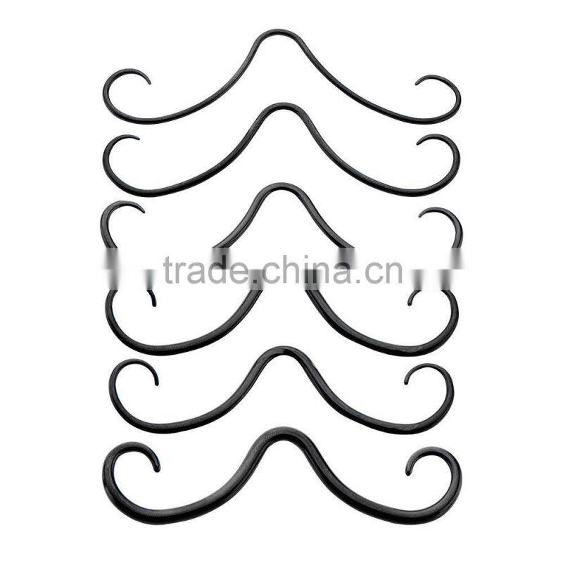 1/2" Black Buffalo Horn Mustache Septum Piercing