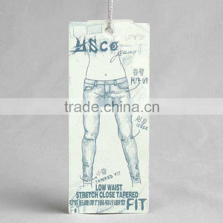 Custom direct factory made hangtag for girls' contoured-fit jeans