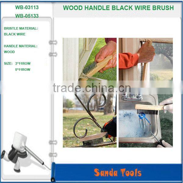 3*11 row wooden handle wire brush