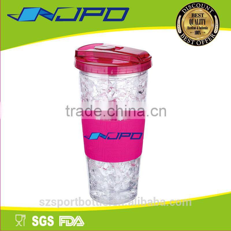 LFGB Certificated Leakproof Food Safety 20 Ounce Frozen Water Bottle, Double Layers