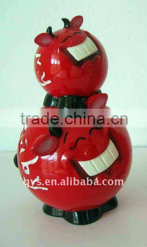 double layers sheep piggy bank