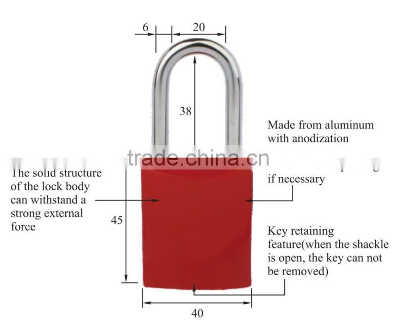 Manufacturer supply Good sale durable supported OEM service Aluminum padlock