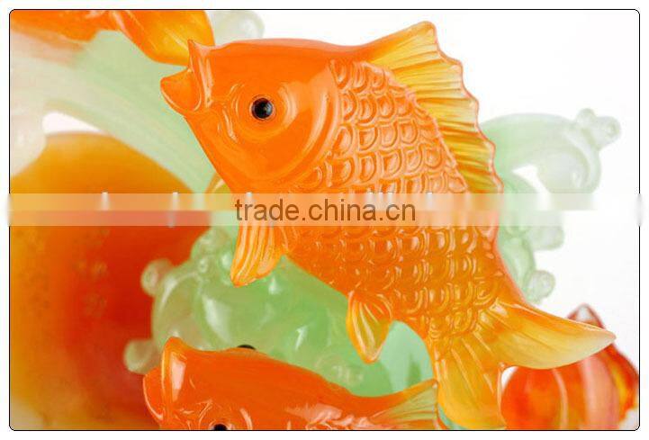 24k Golden color Chinese Luckly fengshui fish ,fish statue