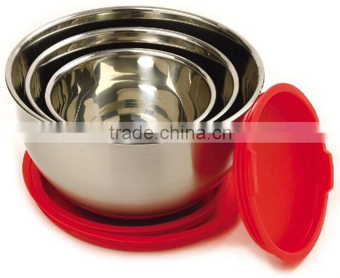 2016 Hot sale 3pcs Stainless Steel Non-Slip Mixing Bowl