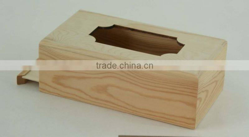 new design unfinished rectangular wooden tissue boxes