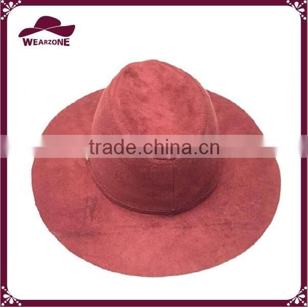 2016 hot selling faux suede panama hat with chain trim