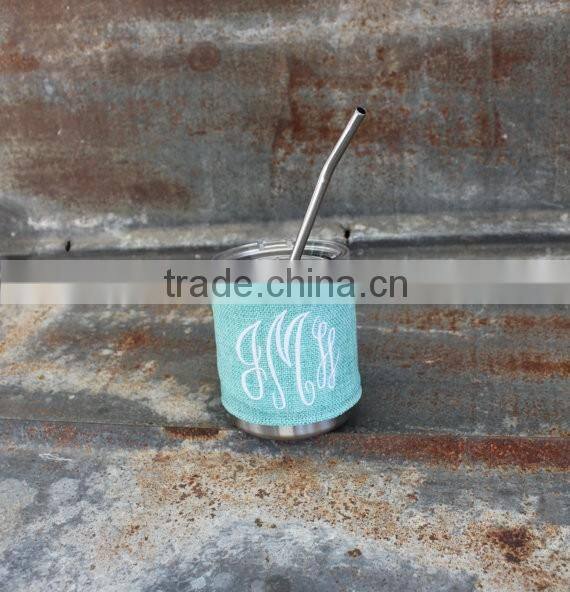 burlap can holder bags cozy wrap insulated outdoor drink holder