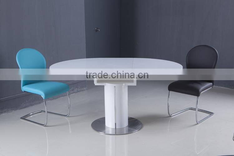 High gloss round rotating dining table designs