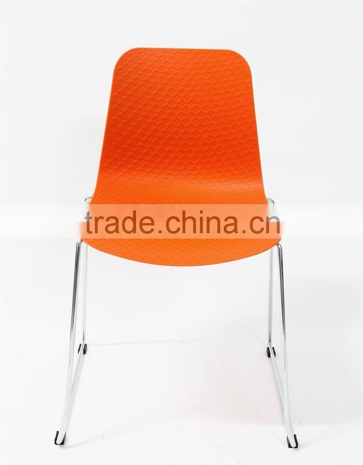 Cheap Dining Room Furniture Leisure Plastic Chair with Chrome Legs