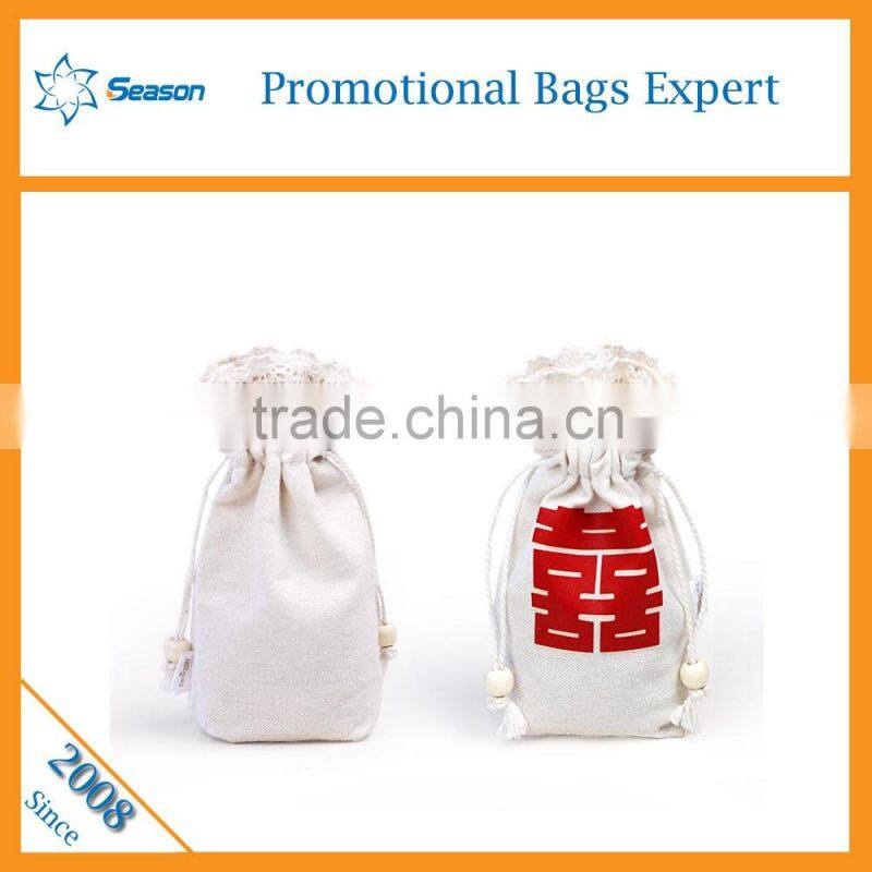 Custom Printed candy bag cotton drawstring bag yiwu bag
