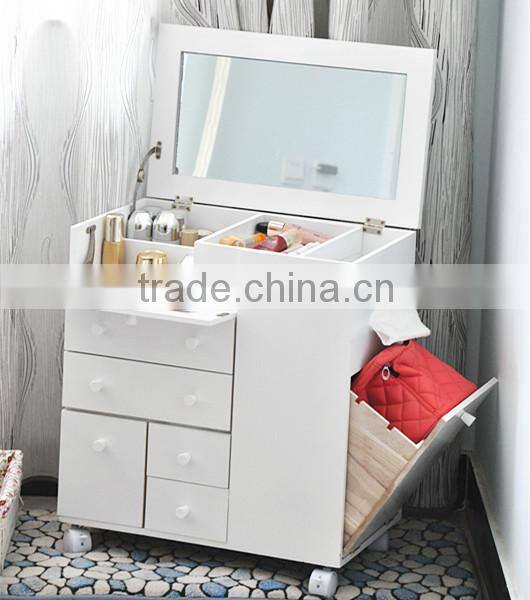 wood furniture modern foldable dressing table with drawers