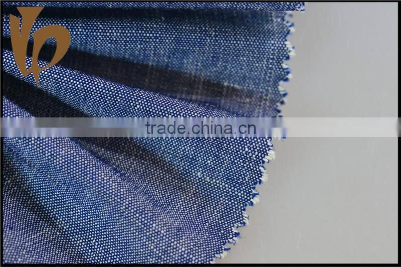 Linen polyester viscose blend fabric rayon fabric yarn dyed interwoven fabric 190gsm for pants
