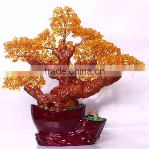 Natural Citrine Crystal Tree China Feng Shui Ornaments