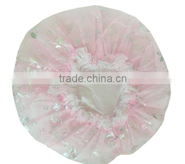 Colorful Cotton Girls Bath Shower Caps With Print;hot sale shower caps
