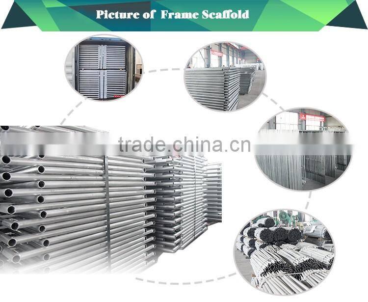 Painted standard frame system scaffolding for construction