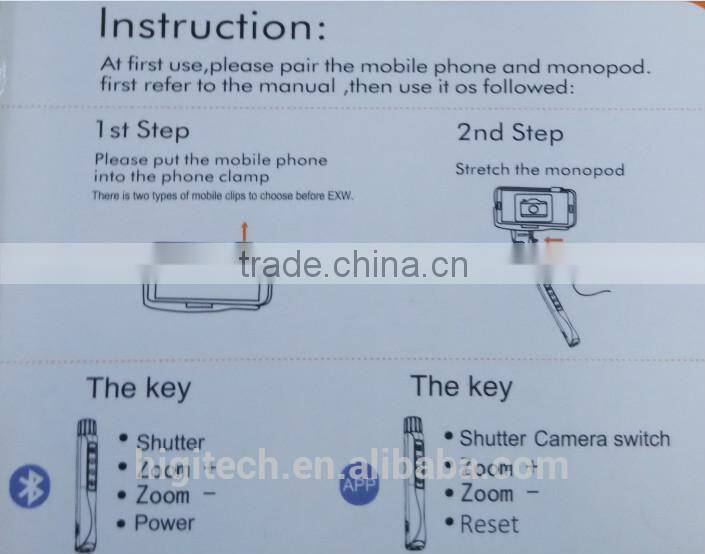 2015 HIGI self stick with power bank and shutter for iPhone , Samsung etc