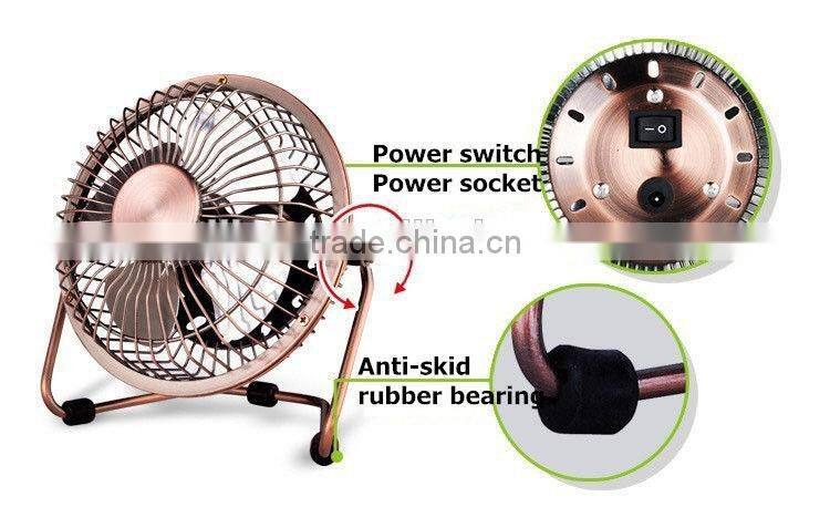 New products 2016 USB air cooler bronze metal antique copper fan usb desk fan