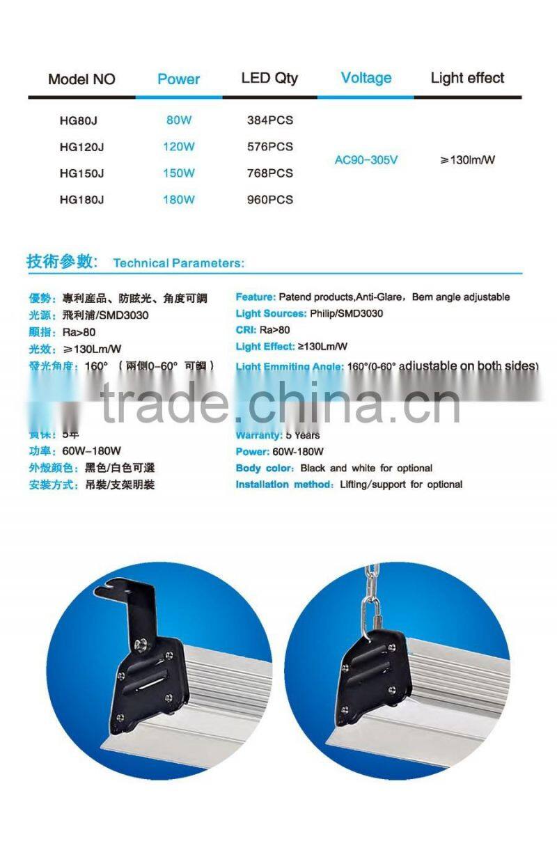 Anti-glare LED High Bay 100w high bay light